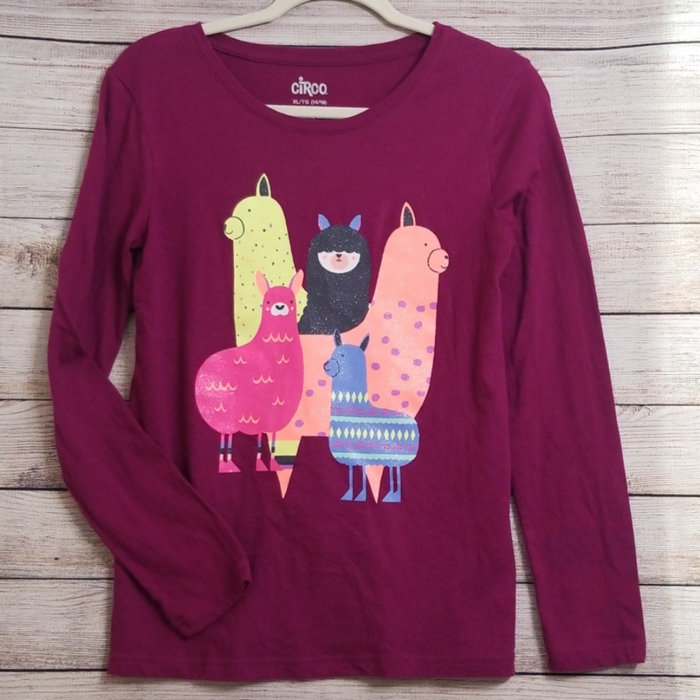 🍁SALE🍁 NWOT CIRCO Glittery Llama Long Sleeve Top